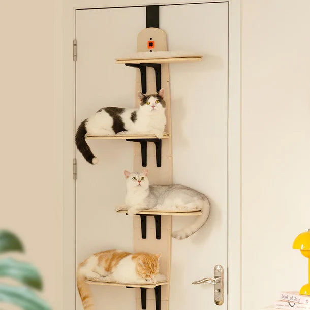 Soft Padded Cat Climbing Frame Multi-Level Door Hanging Cat Tower