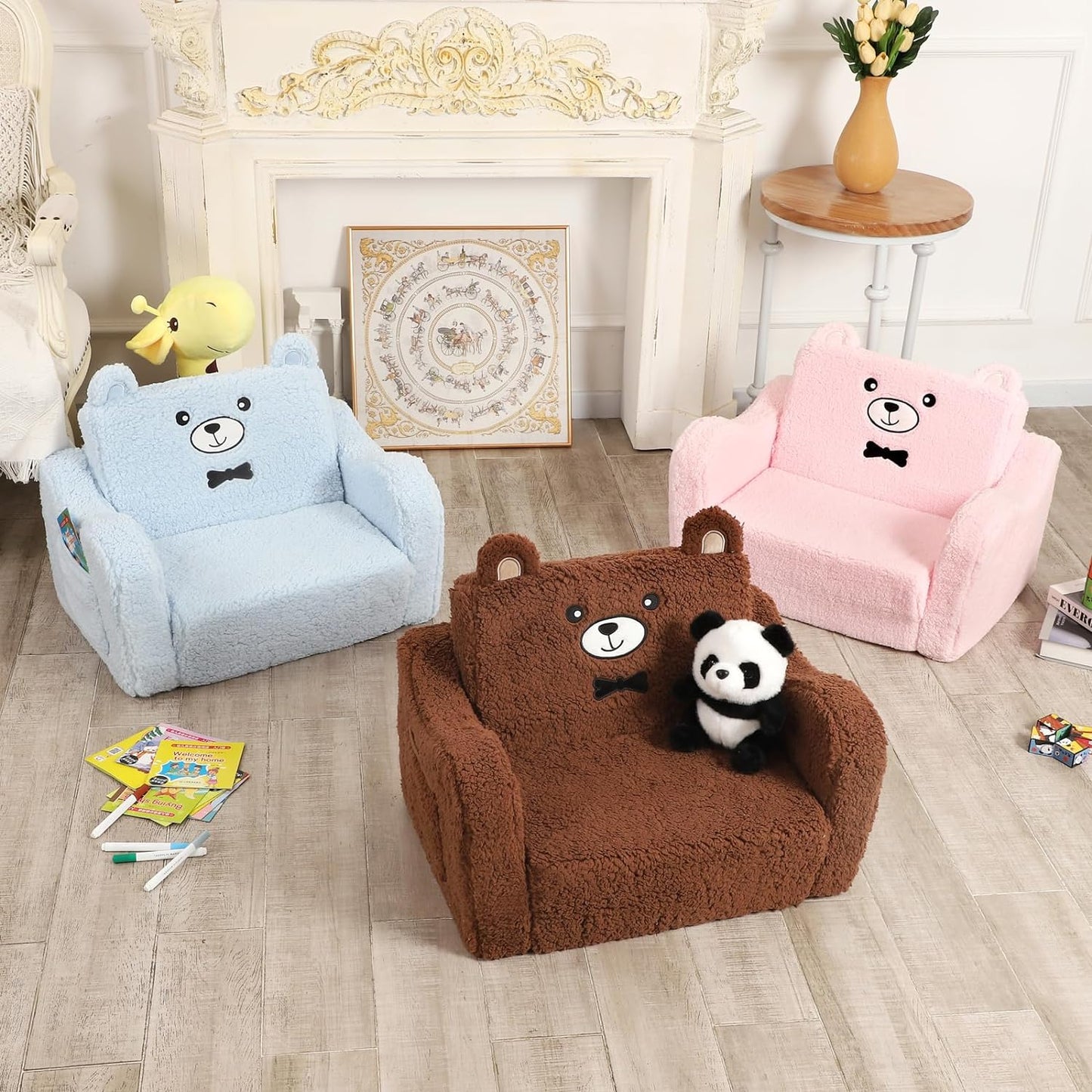 2-in-1 Children's Soft Fleece Folding Sofa